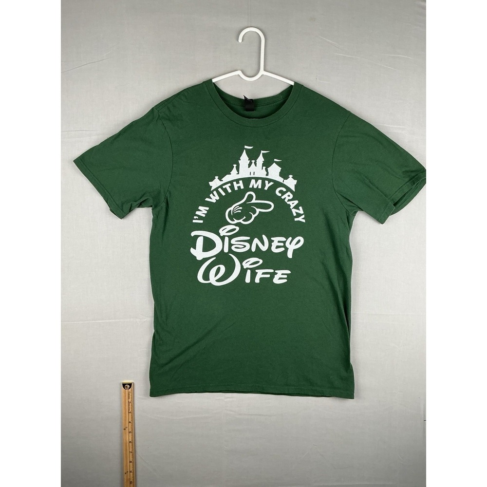 Disney Wife Graphic T Shirt Womens Large Green Funny Disney Parks Castle